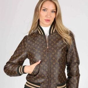 Louis Vuitton Brown Monogram Bomber Jacket